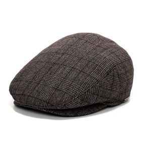 Retro Men's Duck Tongue Beret (Option: 61 B37 Dark Coffee-Adjustable)