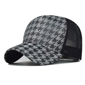 Houndstooth Baseball Cap For Men And Women (Option: Houndstooth Gray-M)