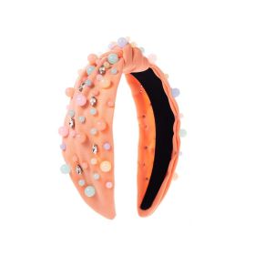 Fashion Candy Color Resin Beading Headband (Color: Pink)