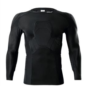 Football Jersey Long Sleeve Men's Autumn Winter Sports Goalkeeper (Option: Black-M)