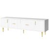 Modern TV Stand with 5 Champagne Legs - Durable, Stylish and Spacious, TVs Up to 75''