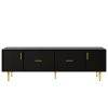 Modern TV Stand with 5 Champagne Legs - Durable, Stylish and Spacious, TVs Up to 75''