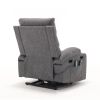 21"seat width,large size Electric Power Lift Recliner Chair Sofa for Elderly, 8 point vibration Massage and lumber heat, Remote Control, Side Pockets