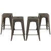 24 Inch Set of 4 Tolix Style Counter Height Barstool Stackable Chair