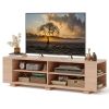 Wooden TV Stand with 8 Open Shelves for TVs up to 65 Inch Flat Screen