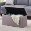 30-inch Hinged Storage Ottoman,Faux-leather