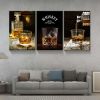 3 Panels Framed Canvas Whiskey Wall Art Decor,3 Pieces Mordern Canvas Painting Decoration Painting for Chrismas Gift, Office,Dining room,Living room,