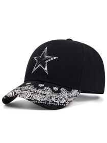 Casual Men's Pentas Lanceolata Brim Hat (Option: Five Pointed Star Paisley-Adjustable)