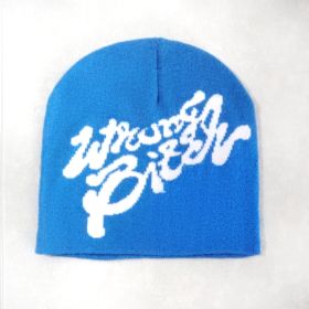 Men's And Women's Fashion Casual Letters Knitted Hat (Option: Royal Blue-Free Size)