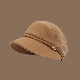 Fashion Hat Children's Autumn And Winter Warm Fisherman Hat Retro Duck Tongue Makes Face Look Smaller (Option: Khaki-One Size)