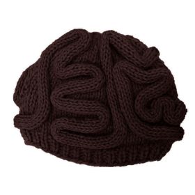 Horror Brain Knitted Brain Hat (Option: Dark Coffee-Adult Style Elastic)