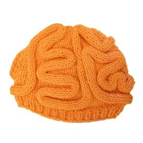 Horror Brain Knitted Brain Hat (Option: Orange-Adult Style Elastic)