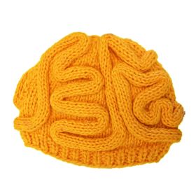 Horror Brain Knitted Brain Hat (Option: Yellow-Adult Style Elastic)