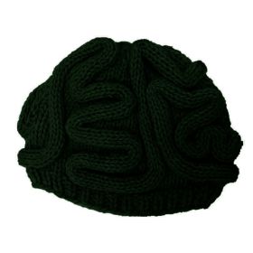 Horror Brain Knitted Brain Hat (Option: Dark Green-Adult Style Elastic)