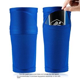 Double-layer Breathable Mesh Football Shin Guard Socks (Option: Dark Blue-XL Adult Plus Size)