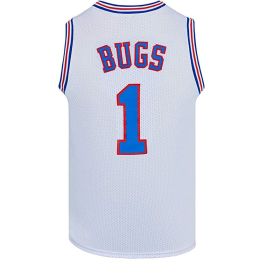 Space Movie Jersey Embroidery Retro Basketball Wear (Option: White-L)